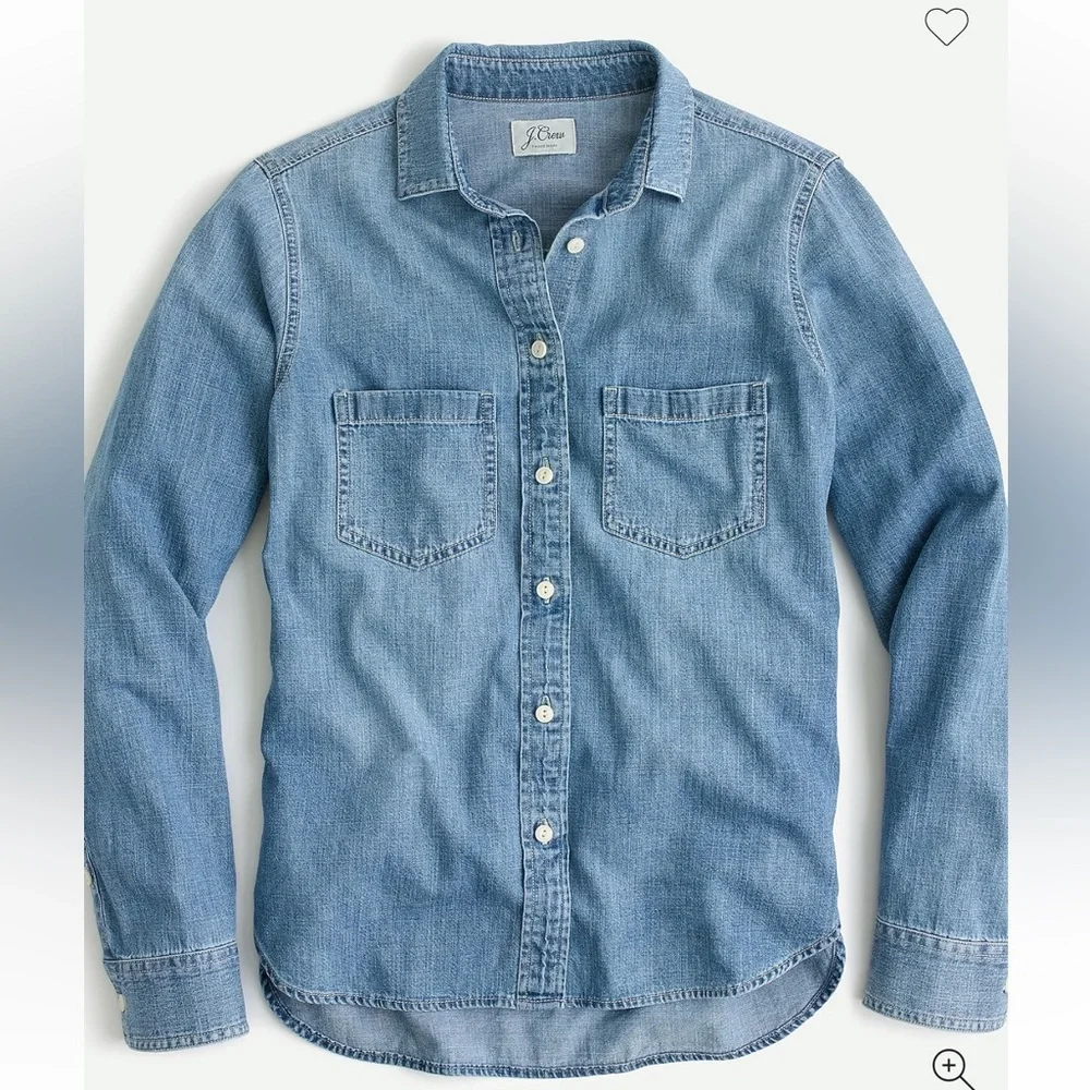 J. Crew Light Blue Denim Button-Up Shirt - Picture 6 of 6